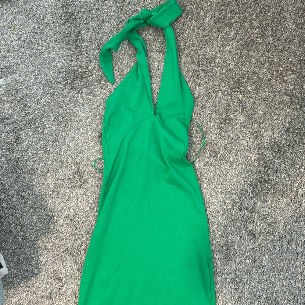 Zara green halter dress